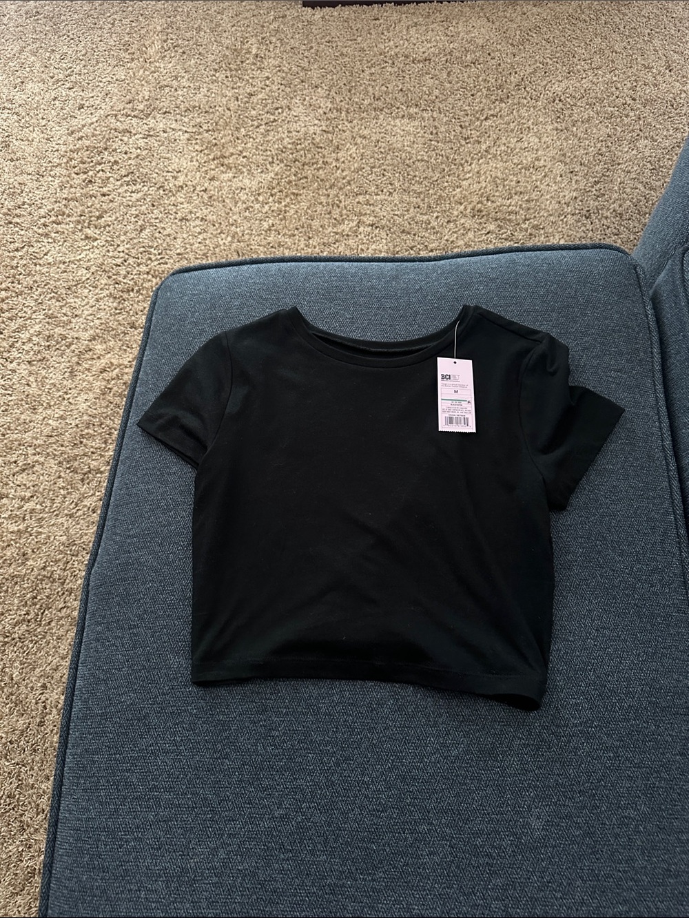 wild fable Black Short Sleeve Crop Tee